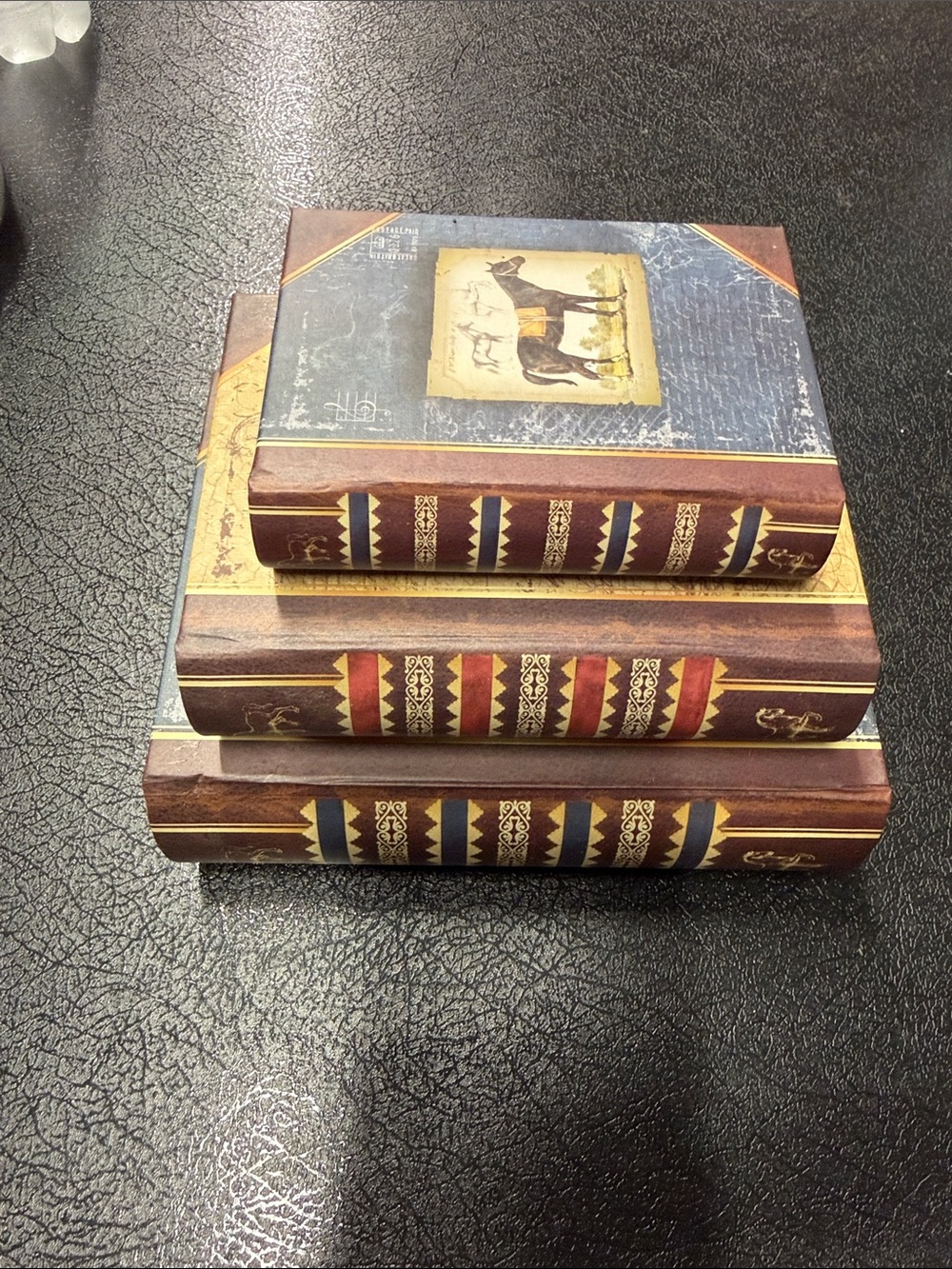 Decorative Faux mini Vintage Book Stack - Brown
